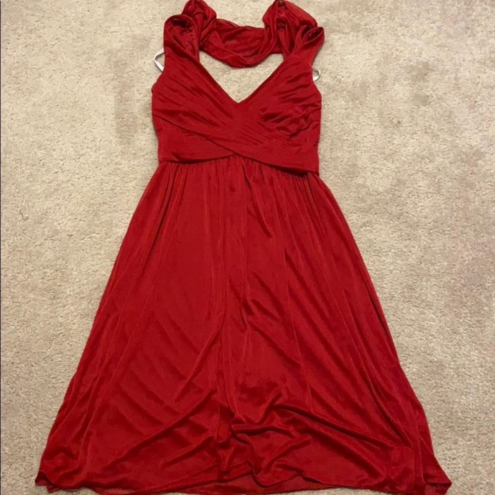 Red short bridesmaid dress